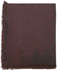 Tagliatore - Jacquard Logo Frayed Scarf - Lyst