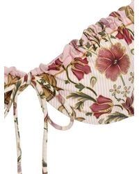 Agua Bendita - Lupita Ruffled Floral-Print Bikini Top - Lyst