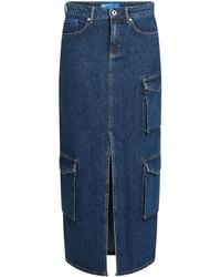 Karl Lagerfeld - Cargo Denim Maxi Skirt - Lyst
