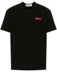 COMME DES GARÇONS PLAY - T-shirt en coton à logo brodé - Lyst