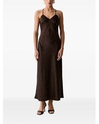 Morgan - Leopard-Print Backless Maxi Dress - Lyst