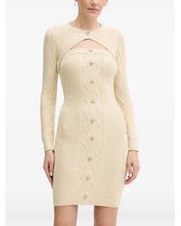 Guess - Cable-knit button mini dress - Lyst