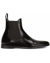 Dolce & Gabbana - Chelsea Leather Boots - Lyst