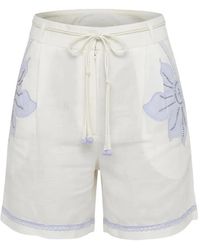 Scarlett Poppies - Floral-Embroidered Drawstring Shorts - Lyst