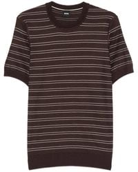 BOSS - Horizontal-Stripe Short-Sleeved Sweater - Lyst