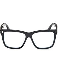 Tom Ford - Clip-On-Brille Mit Eckigem Gestell - Lyst