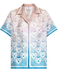 CASABLANCA - Zijden Blouse Met Heart-Monogram - Lyst