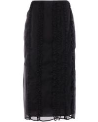 Cecilie Bahnsen - Ruffled Midi Skirt - Lyst