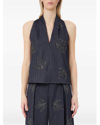 Liu Jo - Bead-Embellished Pinstripe Top - Lyst