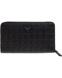 Emporio Armani - Portemonnee Met Rits En Logo - Lyst