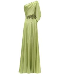 Gemy Maalouf - One-Shoulder Beaded-Waistline Gown Dress - Lyst