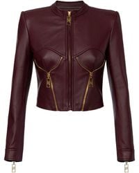 Elisabetta Franchi - Bustier Design Leather Jacket - Lyst