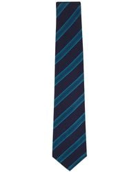 Kiton - Diagonal-Stripe Silk Tie - Lyst