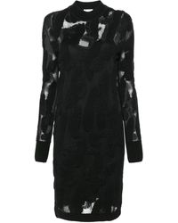 Ferragamo - 3D-Knit Semi-Sheer Midi Dress - Lyst