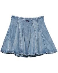 DIESEL - Logo-Patch Pleated Mini Skirt - Lyst