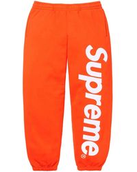 Supreme - Satin-Appliqué Cotton Track Pants - Lyst