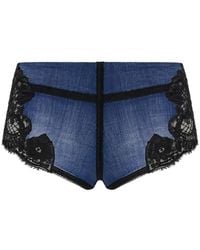 DSquared² - Short En Jean À Empiècements En Dentelle - Lyst