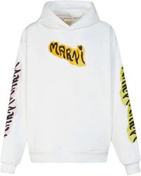 Marni - Katoenen Hoodie Met Graffiti-Print - Lyst