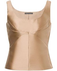 Alberta Ferretti - Top con paneles de satén - Lyst