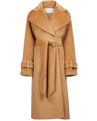 Nina Ricci - Belted Brushed Wool Coat - Lyst