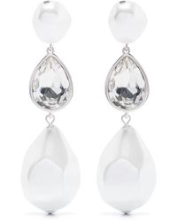 Self-Portrait - Boucles D'Oreilles À Perle Artificielle Pendante - Lyst