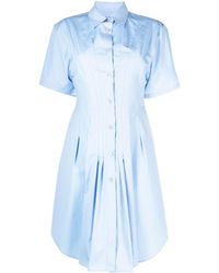Marni - Pleat-detailing Flared Cotton Shirtdress - Lyst