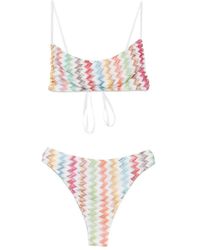 Missoni - Bikini Van Lamé Viscose Met Zigzag-Patroon En High-Waist Broekje - Lyst