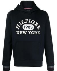 Tommy Hilfiger - Embroidered-Logo Cotton Hoodie - Lyst