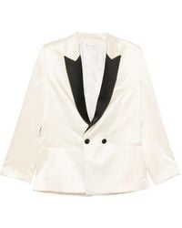 forte_forte - Double-Breasted Satin Blazer - Lyst