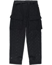 Sacai - Logo-Embroidery Trousers - Lyst