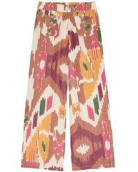 Emporio Sirenuse - Ikat-Print Wide-Leg Trousers - Lyst