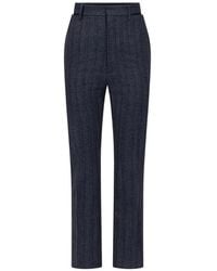 Victoria Beckham - Pinstripe-Pattern Trousers - Lyst