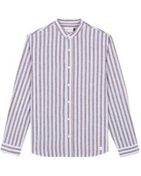 NOWADAYS - Striped Grandad-Collar Shirt - Lyst