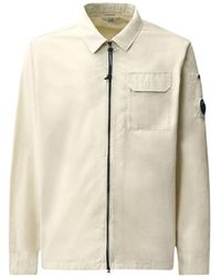 C.P. Company - Organic Gabardine Lens Zipped Overshirt - Lyst