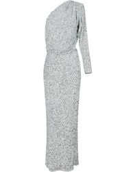 Elisabetta Franchi - Robe Longue Ornée De Sequins À Une Épaule - Lyst