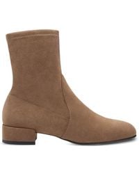 Stuart Weitzman - Bacari Stretch-Suede Ankle Boots - Lyst