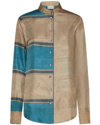 Pierre Louis Mascia - Stripe-Motif Silk Shirt - Lyst