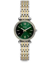 Fossil - Mini Carlie Crystal-Embellished 28Mm Watch - Lyst