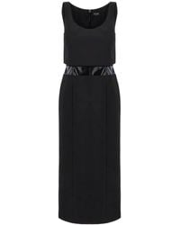 Del Core - Contrasting-Panel Midi Dress - Lyst