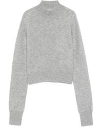 Sportmax - Cropped Cashmere Sweater With High Neck And Ribbed Cuffs - Lyst