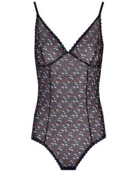 Laura Urbinati - Body Imprimé En Tulle - Lyst