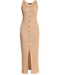 Versace - Ribbed Button-Down Midi Dress - Lyst