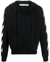 Off-White c/o Virgil Abloh Airport Tape Zipped Hoodie - Black