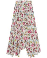 MSGM - Maxirock Mit Blumenmuster - Lyst