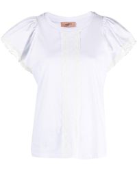 Twin Set - Lace-trim Flared-sleeve T-shirt - Lyst