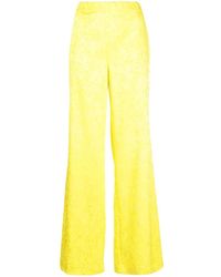P.A.R.O.S.H. - Floral-Jacquard Wide-Leg Trousers - Lyst