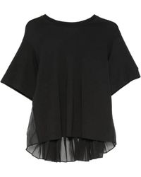 Sportmax - Pleated-Panel T-Shirt - Lyst