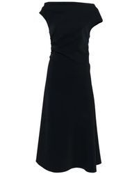 P.A.R.O.S.H. - Midi-Jurk Met Gedrapeerd-Effect - Lyst