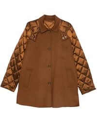 Marina Rinaldi - Maesa Quilted-Sleeve Hooded Coat - Lyst