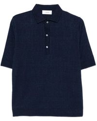 Lardini - Buttoned Ribbed Polo Shirt - Lyst